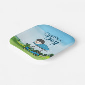 Golf Baby shower voor jongen Papieren Bordje (Gebogen)