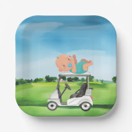 Golf Baby shower voor jongen Papieren Bordje