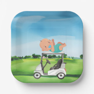 Golf Baby shower voor jongen Papieren Bordje