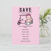 Golf Baby shower voor Meisje opslaan van de datum  Kaart (Staand voorkant)