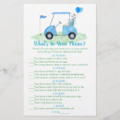 Golf Baby shower Wat zit er in je telefoon spel (Voorkant)