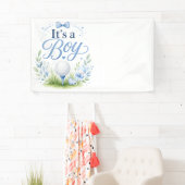 Golf babyshower voor jongen met golfbal spandoek (Insitu)