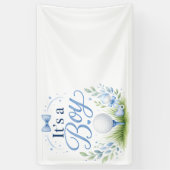Golf babyshower voor jongen met golfbal spandoek (Verticaal)