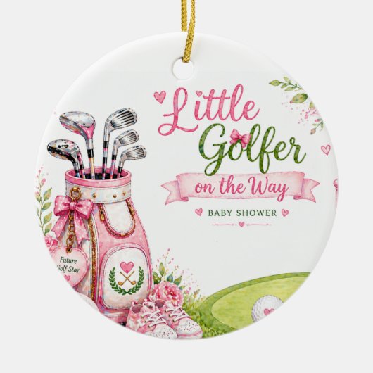Golf babyshower voor meisje keramisch ornament (Voorkant)