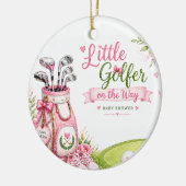 Golf babyshower voor meisje keramisch ornament (Links)
