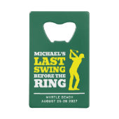 Golf Bachelor Party Flesopener van RVS Creditkaart Flessenopener (Voorkant)