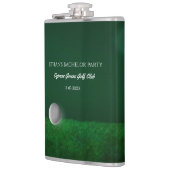 Golf Bachelor Party - golfbal en golfbaan groen Heupfles (Links)