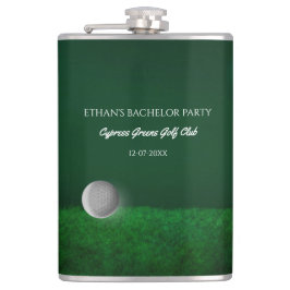 Golf Bachelor Party - golfbal en golfbaan groen Heupfles