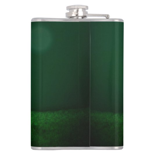 Golf Bachelor Party - golfbal en golfbaan groen Heupfles (Achterkant)