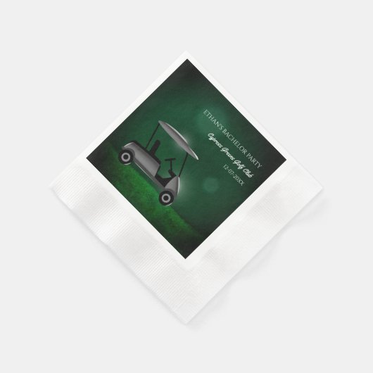 Golf Bachelor Party Golfers Party Groene golfkar Servet (Hoek)