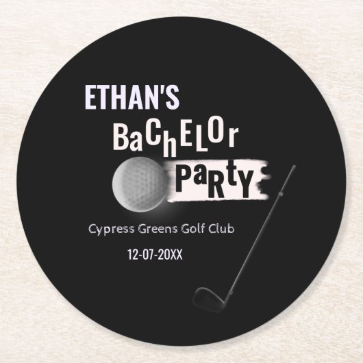 Golf Bachelor Party - Golfreis Classic Golfer Ronde Kartonnen Onderzetter (Voorkant)