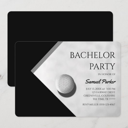 Golf Bachelor Party - Golfreis Classic Minimal Kaart (Voorkant / Achterkant)