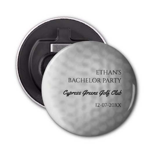 Golf Bachelor Party - Golfreis Classic Stijlvol Button Flesopener (Voorkant)