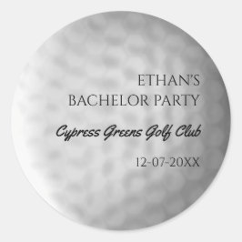 Golf Bachelor Party - Golfreis Classic Stijlvol Ronde Sticker