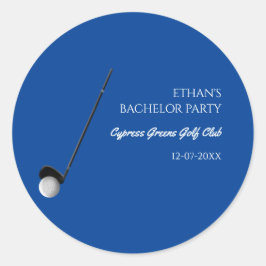 Golf Bachelor Party - Golfreis Classic Stijlvol Ronde Sticker