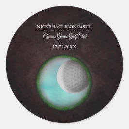 Golf Bachelor Party - Golfreis Classic Stijlvol Ronde Sticker