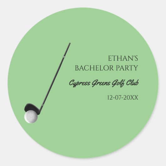 Golf Bachelor Party - Golfreis Classic Stijlvol Ronde Sticker (Voorkant)
