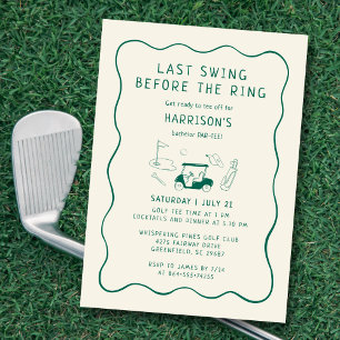 Golf Bachelor Party Hand getrokken laatste swing g Kaart