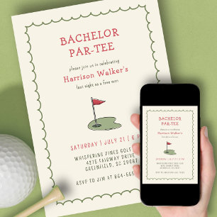 Golf Bachelor Party Hand getrokken Modern Kaart