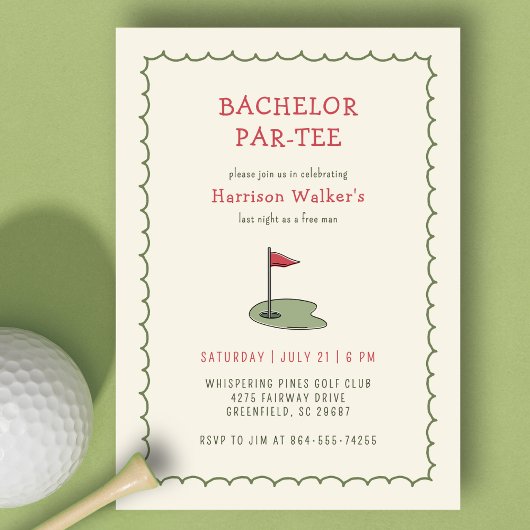 Golf Bachelor Party Hand getrokken Modern Kaart