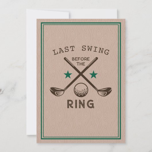 Golf Bachelor Party Kaart (Achterkant)