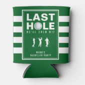 Golf Bachelor Party Laatste Hole Groen Gestreepte Blikjeskoeler (Voorkant)