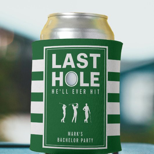 Golf Bachelor Party Laatste Hole Groen Gestreepte Blikjeskoeler
