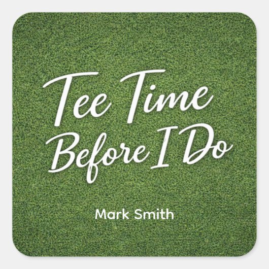 Golf Bachelor Party op de Green Vierkante Sticker (Voorkant)