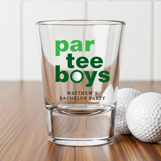 Golf Bachelor Party Par T-shirt Jongens Wit Shot Glas