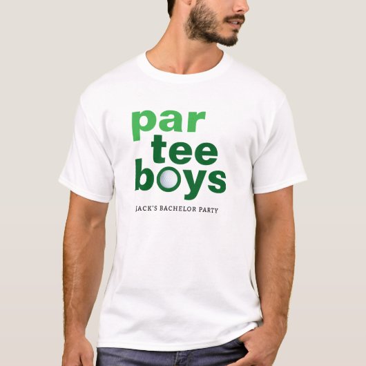 Golf Bachelor Party Par Tee Boys Wit T-Shirt (Voorkant)