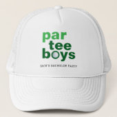 Golf Bachelor Party Par Tee Boys Wit Trucker Pet (Voorkant)