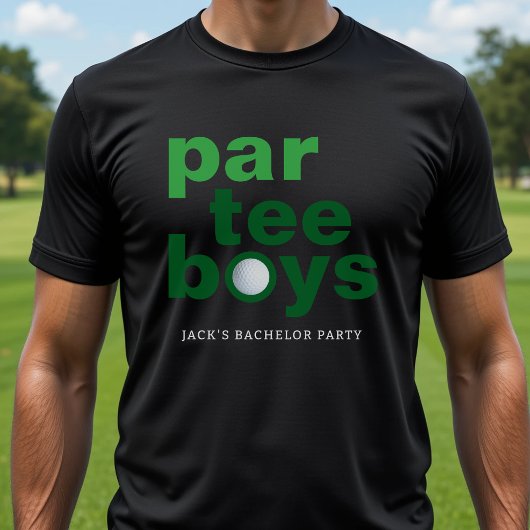 Golf Bachelor Party Par Tee Boys Zwart T-shirt
