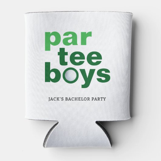 Golf Bachelor Party Par Tee Jongens Wit Blikjeskoeler (Voorkant)