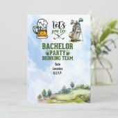 Golf bachelor Party uitnodiging opslaan datum golf (Staand voorkant)