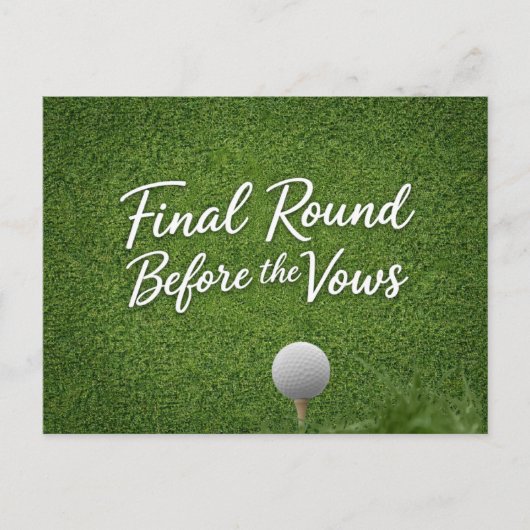 Golf Bachelor thema op groen gras Briefkaart (Voorkant)