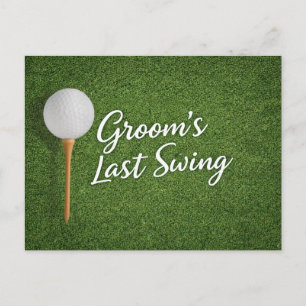 Golf Bachelor thema op groen gras Briefkaart