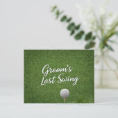 Golf Bachelor thema op groen gras Briefkaart (Staand voorkant)
