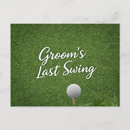 Golf Bachelor thema op groen gras Briefkaart (Voorkant)