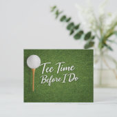 Golf Bachelor thema op groen gras Briefkaart (Staand voorkant)