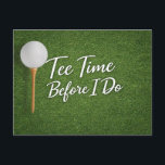 Golf Bachelor themed on green grass Briefkaart<br><div class="desc">Celebrate the groom’s final round in style with this golf bachelor themed postcard featuring a classic golf ball on lush green grass. Clean, simple, and country club inspired, this design is perfect for announcing a golf bachelor weekend, destination golf trip, or groom’s pre-wedding celebration. The fresh fairway background gives a...</div>