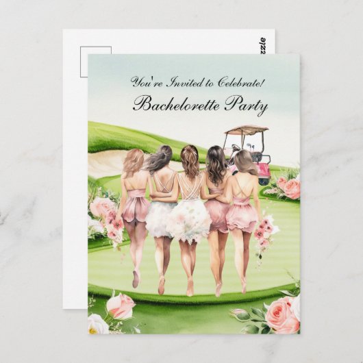 Golf Bachelorette-feest voor golfers Briefkaart (Voorkant / Achterkant)