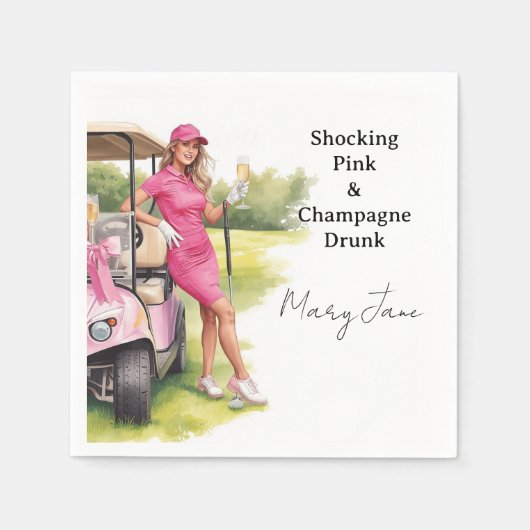 Golf Bachelorette Feestje Servet (Voorkant)