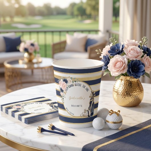 Golf Bachelorette Laatste Swing Voor de Ring Prepp Papieren Bekers