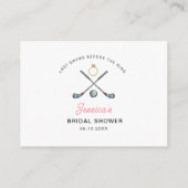 Golf Bachelorette party Bridal shower Game Informatiekaartje (Achterkant)