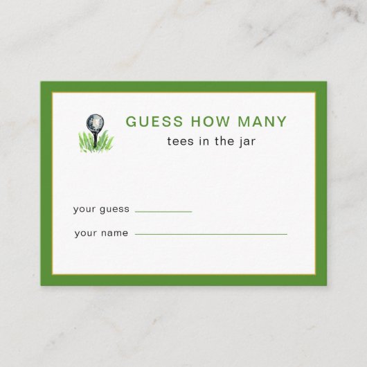 Golf Bachelorette party Bridal shower Game Informatiekaartje (Voorkant)