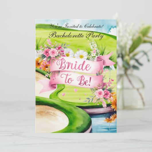 Golf Bachelorette Party op de golfbaan Kaart (Staand voorkant)