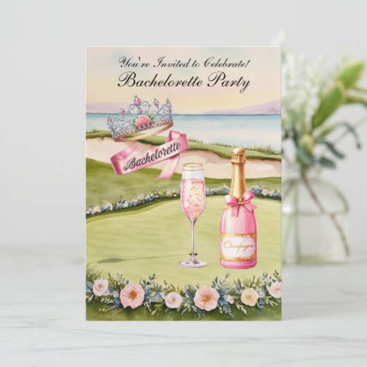 Golf Bachelorette Party op de golfbaan Kaart (Staand voorkant)