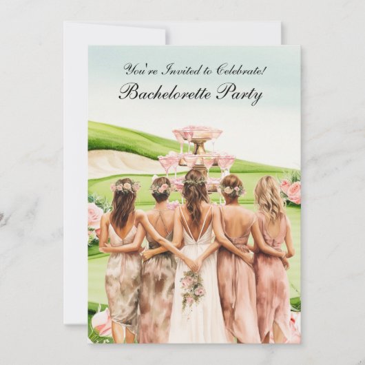 Golf Bachelorette Party op de golfbaan Kaart (Voorkant)