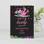 Golf Bachelorette Party vrouw golfer Roze thema Kaart (Staand voorkant)