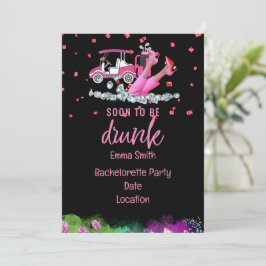 Golf Bachelorette Party vrouw golfer Roze thema Kaart